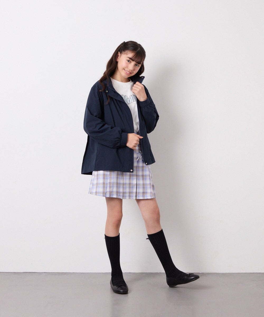 KJLFD40034 a.v.v KIDS(アー・ヴェ・ヴェ) [120-160]ギャザープリーツスカパン ブルー