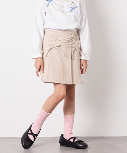 KJLFD40034 a.v.v KIDS [120-160]ギャザープリーツスカパン