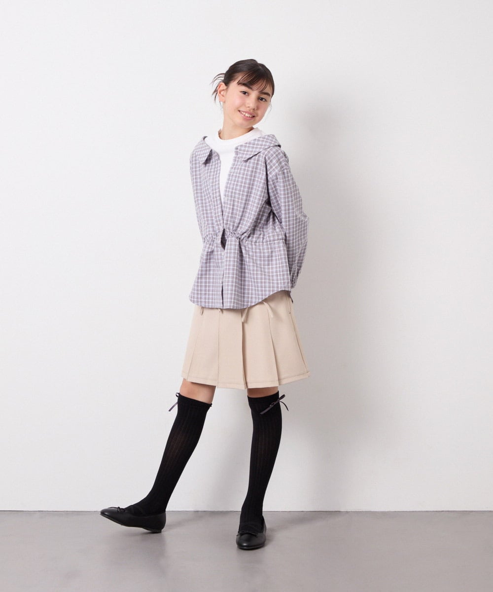 KJLFD40034 a.v.v KIDS(アー・ヴェ・ヴェ) [120-160]ギャザープリーツスカパン ベージュ