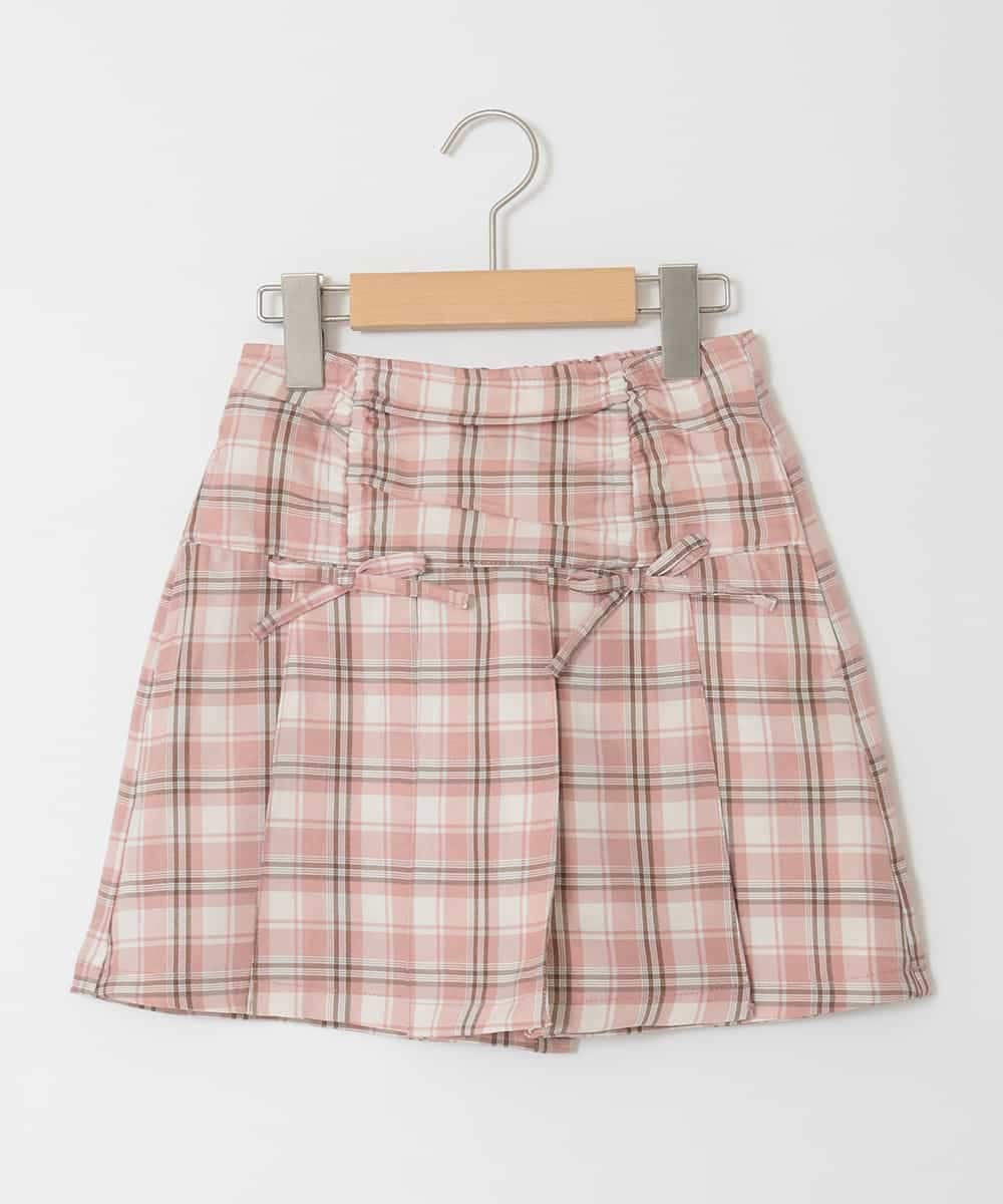 KJLFD40034 a.v.v KIDS(アー・ヴェ・ヴェ) [120-160]ギャザープリーツスカパン ピンク