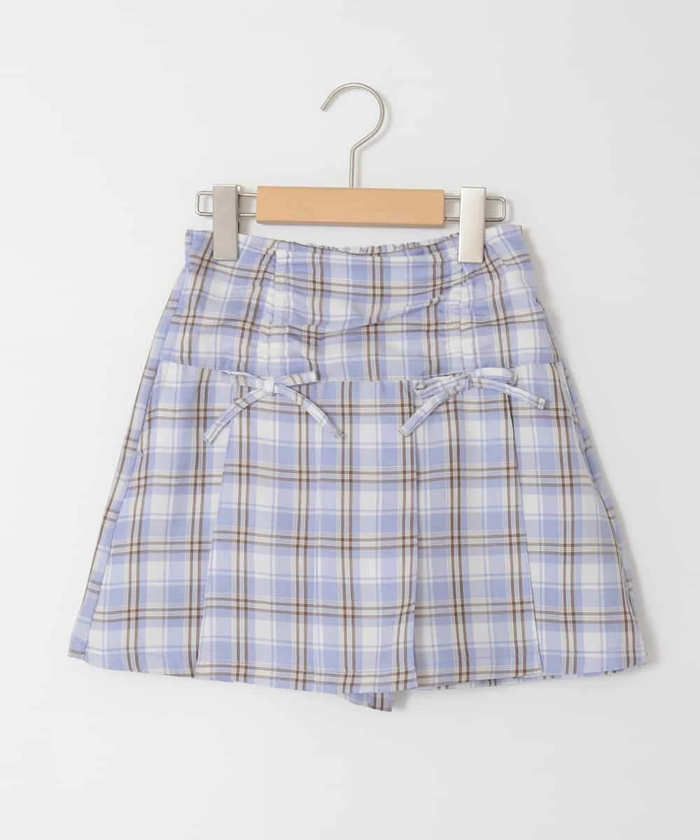 KJLFD40034 a.v.v KIDS(アー・ヴェ・ヴェ) [120-160]ギャザープリーツスカパン ブルー