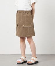 KJLFD41039 a.v.v KIDS(アー・ヴェ・ヴェ) [130-160]配色ステッチカーゴスカパン カーキ