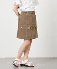 KJLFD41039 a.v.v KIDS(アー・ヴェ・ヴェ) [130-160]配色ステッチカーゴスカパン カーキ