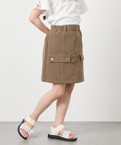 KJLFD41039 a.v.v KIDS [130-160]配色ステッチカーゴスカパン