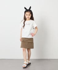 KJLFD41039 a.v.v KIDS(アー・ヴェ・ヴェ) [130-160]配色ステッチカーゴスカパン カーキ