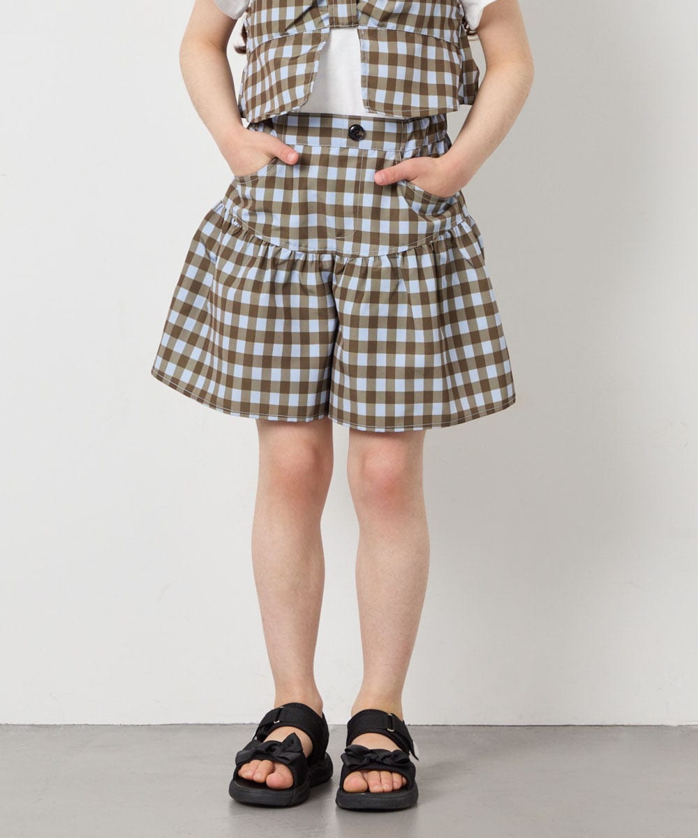 KJLFD45039 a.v.v KIDS(アー・ヴェ・ヴェ) [120-160][ママとお揃いコーデが叶う]ギャザーキュロット ライトブルー