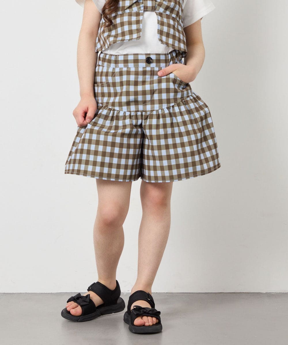 KJLFD45039 a.v.v KIDS(アー・ヴェ・ヴェ) [120-160][ママとお揃いコーデが叶う]ギャザーキュロット ライトブルー