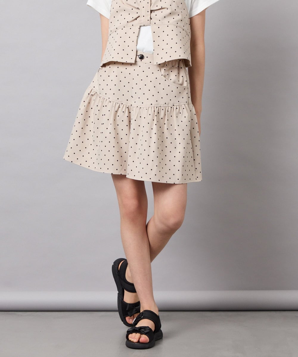 KJLFD45039 a.v.v KIDS(アー・ヴェ・ヴェ) [120-160][ママとお揃いコーデが叶う]ギャザーキュロット ベージュ