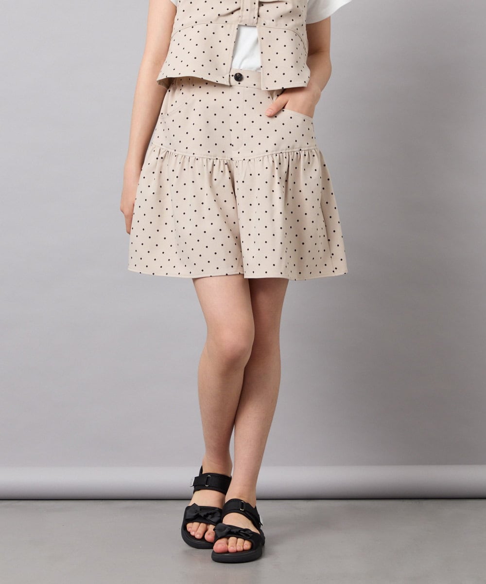 KJLFD45039 a.v.v KIDS(アー・ヴェ・ヴェ) [120-160][ママとお揃いコーデが叶う]ギャザーキュロット ベージュ