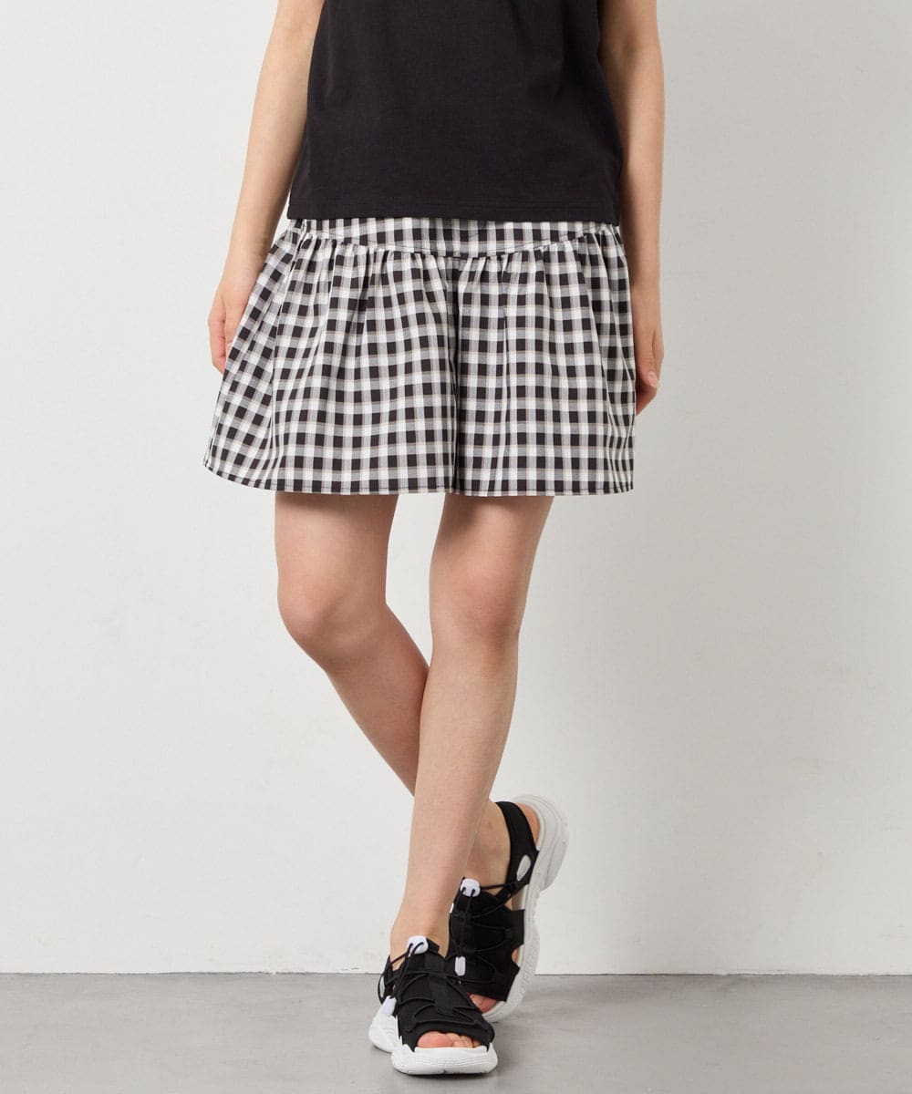 KJLFD45039 a.v.v KIDS(アー・ヴェ・ヴェ) [120-160][ママとお揃いコーデが叶う]ギャザーキュロット ブラック