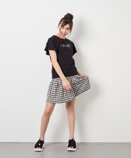 KJLFD45039 a.v.v KIDS(アー・ヴェ・ヴェ) [120-160][ママとお揃いコーデが叶う]ギャザーキュロット ブラック