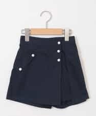 KJLFJ12029 a.v.v KIDS(アー・ヴェ・ヴェ) [100-130]【洗える】フロントボタンラップパンツ[WEB限定サイズ] ネイビー