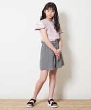 KJLFM34029 a.v.v KIDS(アー・ヴェ・ヴェ) [100-130]【イージーケア・セットアップ対応】ギンガムチェックキュロット[WEB限定サイズ] ライトグレー