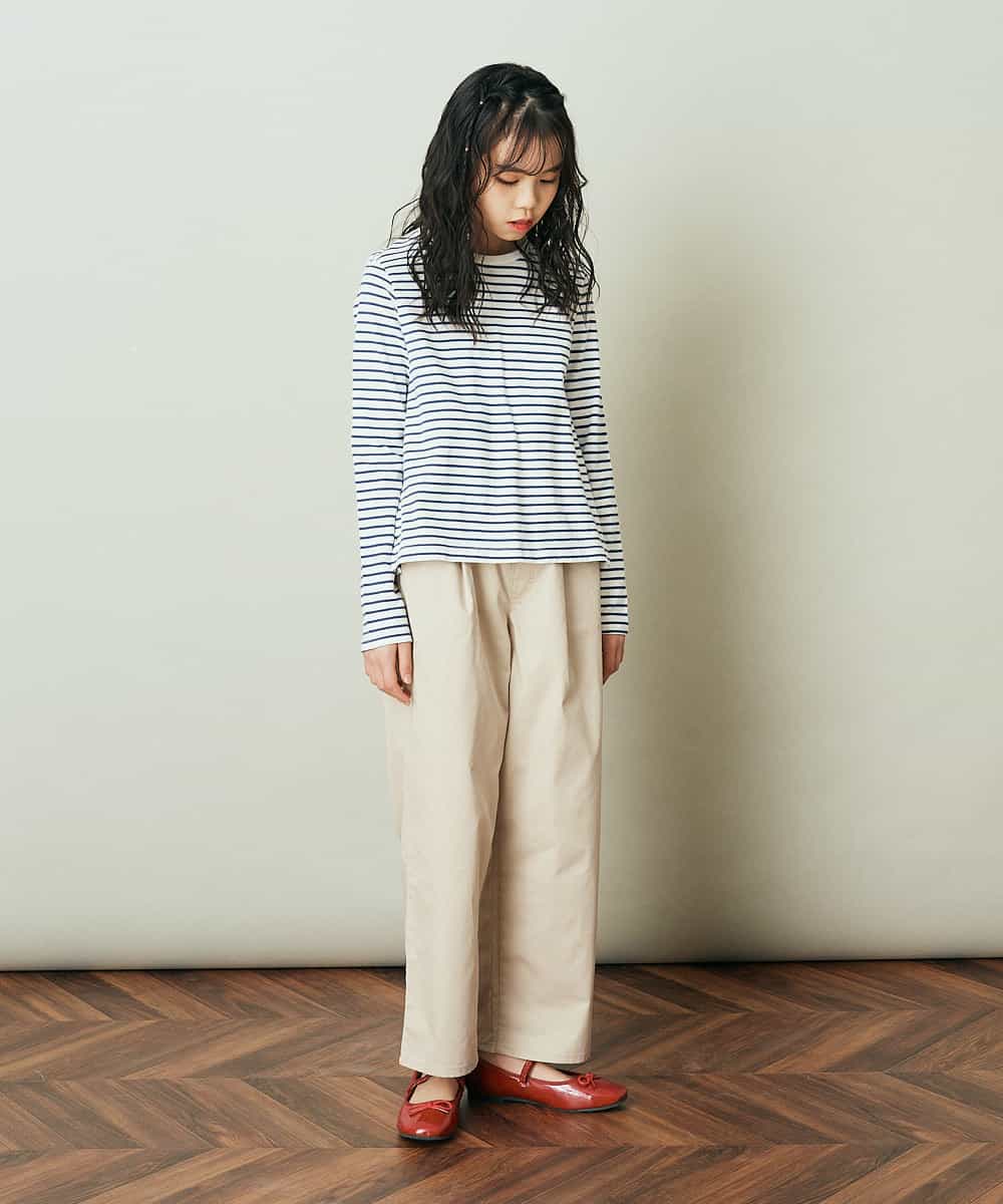 KJLFP40034 a.v.v KIDS(アー・ヴェ・ヴェ) [100-130]サスペンダー付きゆるテーパードパンツ デニム