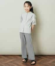 KJLFP41029 a.v.v KIDS(アー・ヴェ・ヴェ) [100-130]ギンガムチェックセミフレアイージーパンツ ブラック