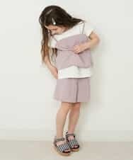 KJLFP44029 a.v.v KIDS(アー・ヴェ・ヴェ) [100-130]【セットアップ対応】ツイードライクショートパンツ ピンク