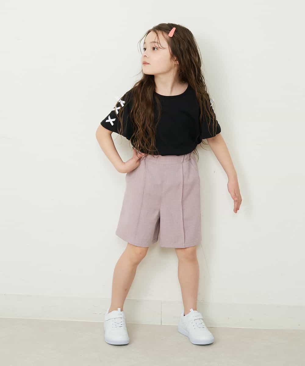 KJLFP44029 a.v.v KIDS(アー・ヴェ・ヴェ) [100-130]【セットアップ対応】ツイードライクショートパンツ ピンク