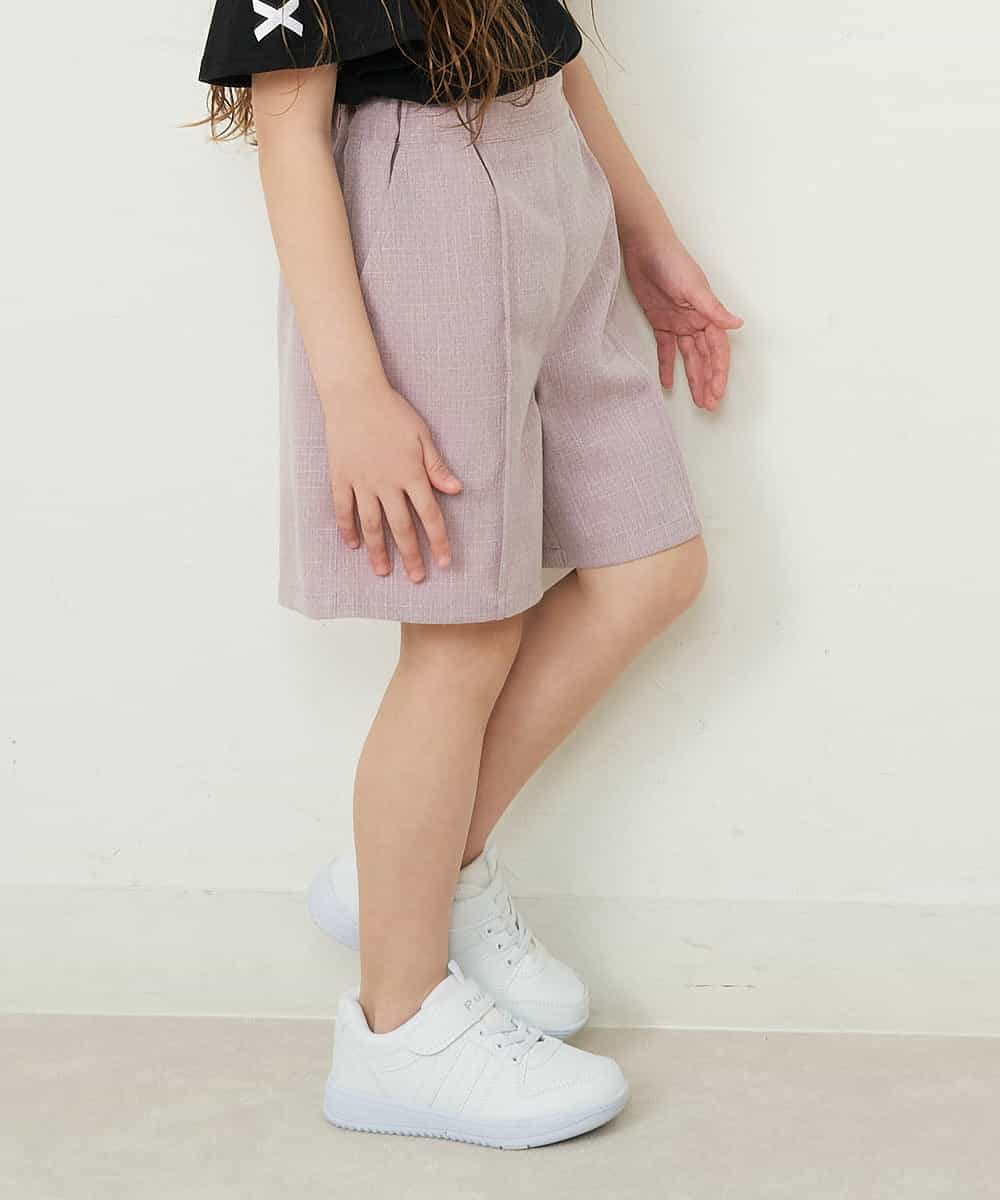 KJLFP44029 a.v.v KIDS(アー・ヴェ・ヴェ) [100-130]【セットアップ対応】ツイードライクショートパンツ ピンク