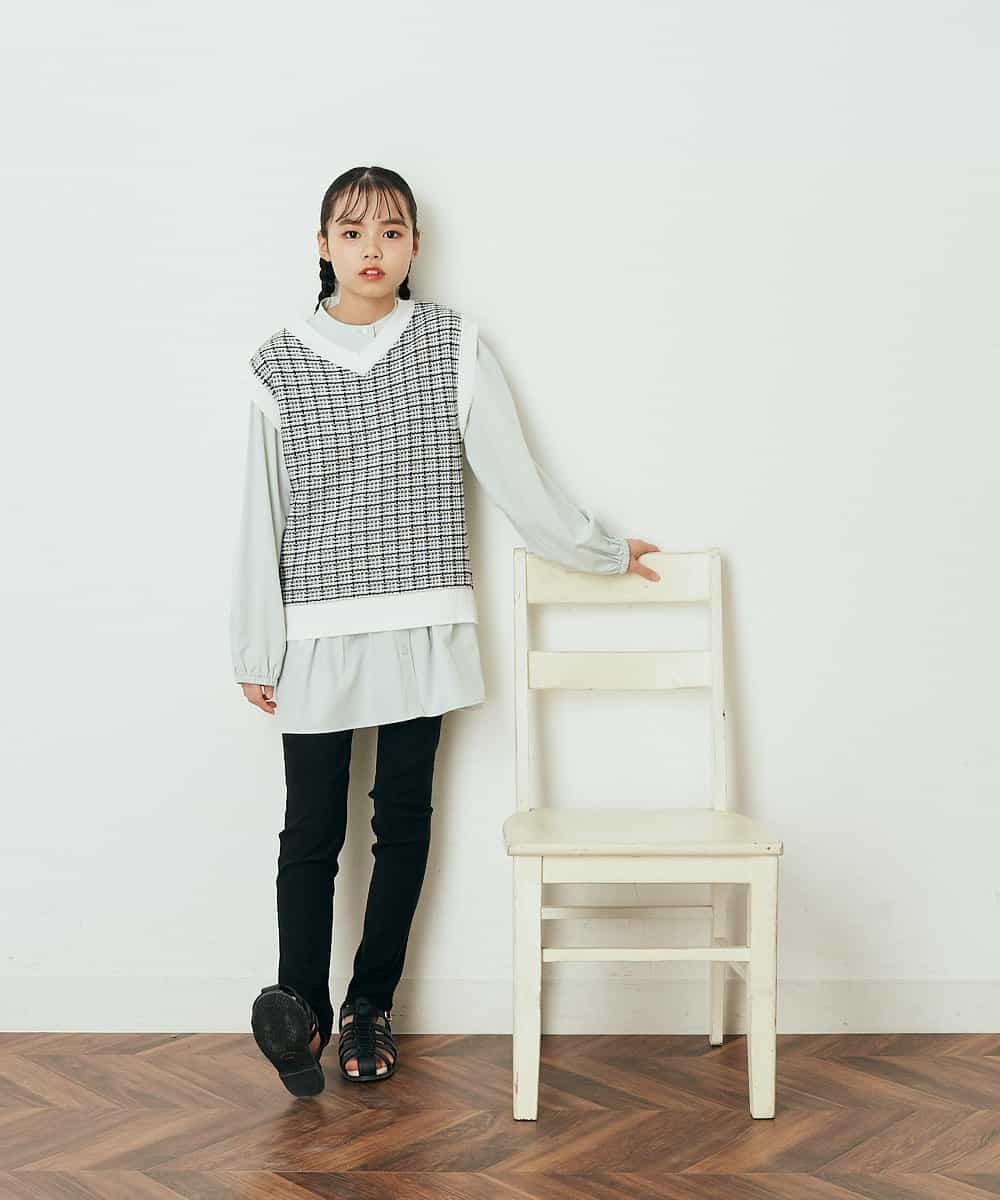 KJLFQ50024 a.v.v KIDS(アー・ヴェ・ヴェ) [140-150]【定番人気ストレッチ素材】スッキリストレッチスキニ―パンツ ライトブルー