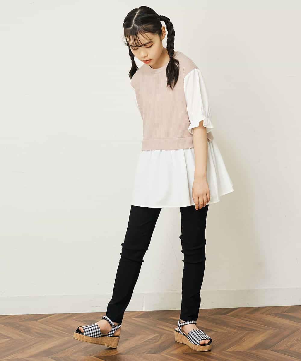 KJLFQ50024 a.v.v KIDS(アー・ヴェ・ヴェ) [140-150]【定番人気ストレッチ素材】スッキリストレッチスキニ―パンツ ライトブルー