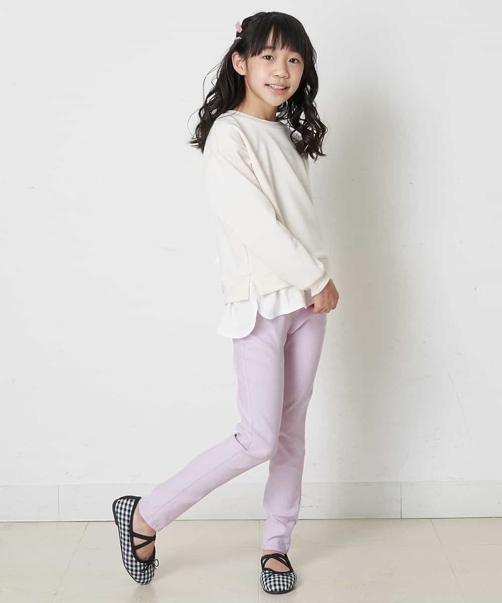 KJLFQ50024 a.v.v KIDS(アー・ヴェ・ヴェ) [140-150]【定番人気ストレッチ素材】スッキリストレッチスキニ―パンツ ライトブルー
