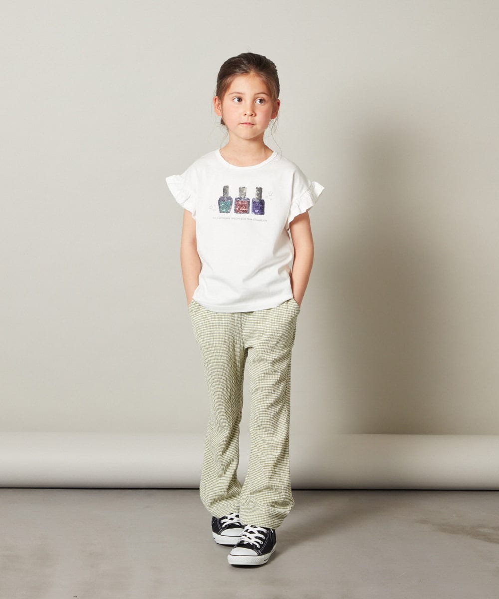 KJLFS40029 a.v.v KIDS(アー・ヴェ・ヴェ) [120-130]チェックフレアパンツ グリーン
