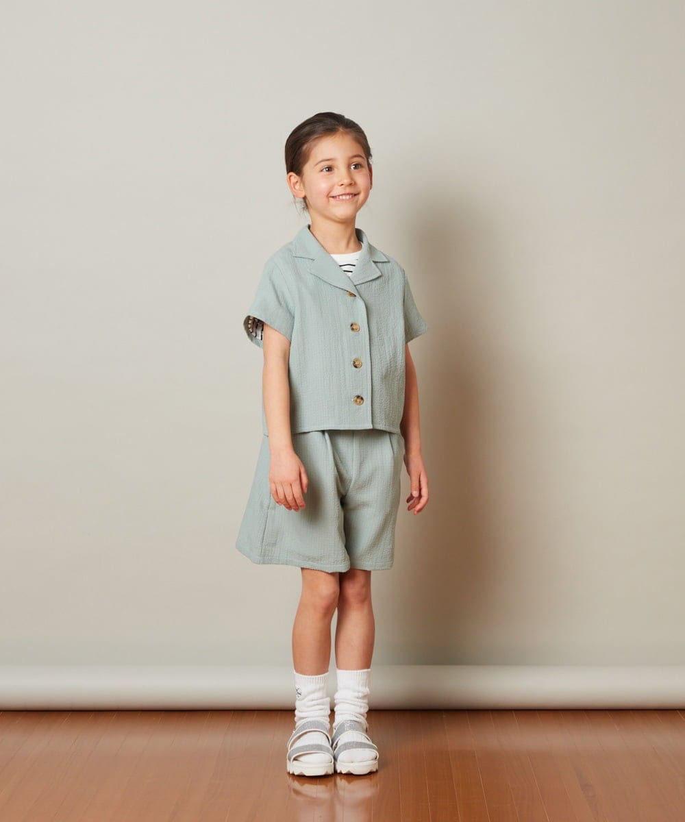 KJLFS42029 a.v.v KIDS(アー・ヴェ・ヴェ) [100-130]タックショートパンツ グリーン