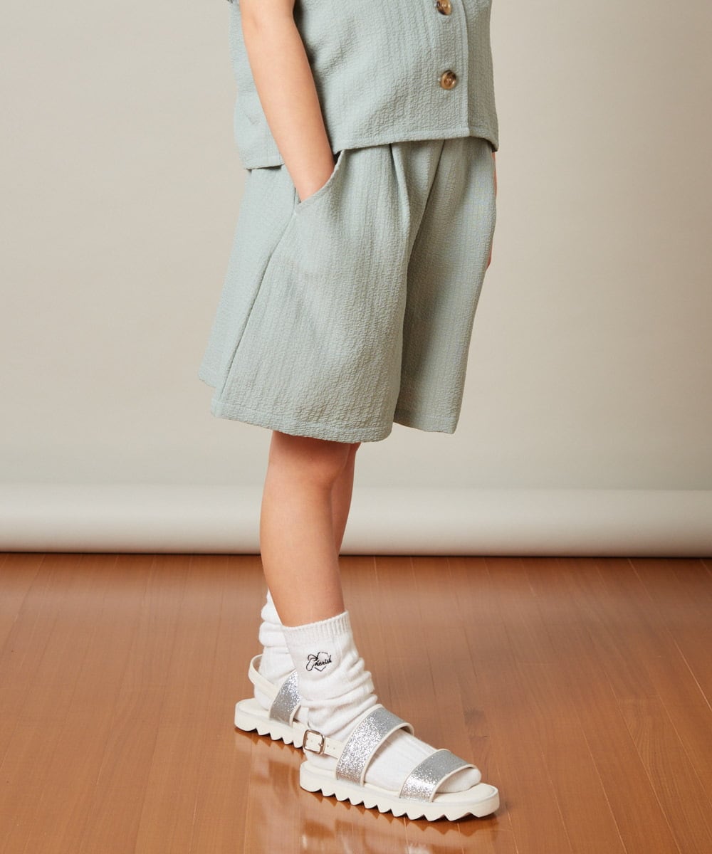 KJLFS42029 a.v.v KIDS(アー・ヴェ・ヴェ) [100-130]タックショートパンツ グリーン