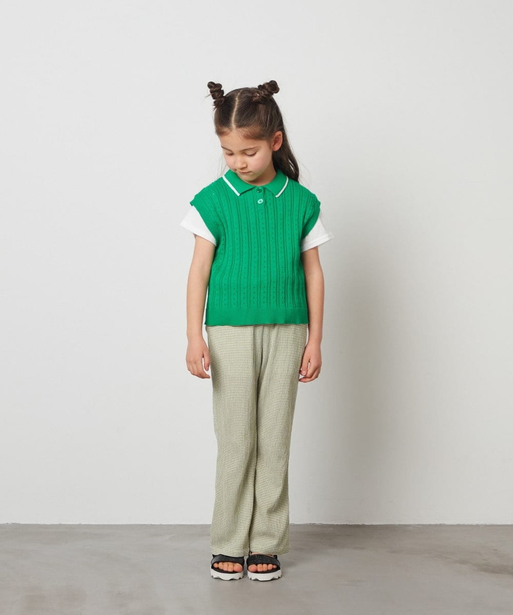 KJLFT40034 a.v.v KIDS(アー・ヴェ・ヴェ) [140-150]チェックフレアパンツ ブラック