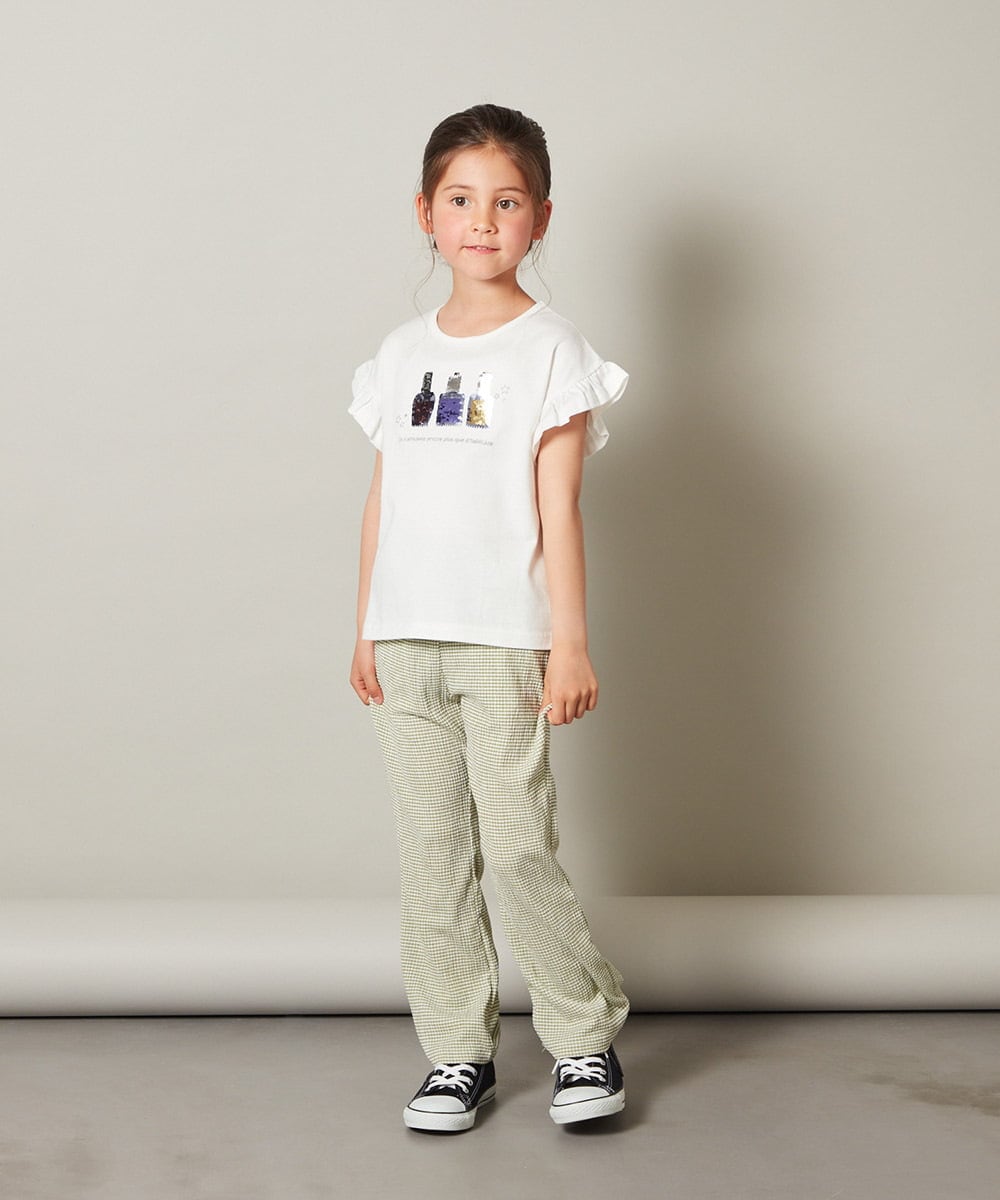 KJLFT40034 a.v.v KIDS(アー・ヴェ・ヴェ) [140-150]チェックフレアパンツ ブラック