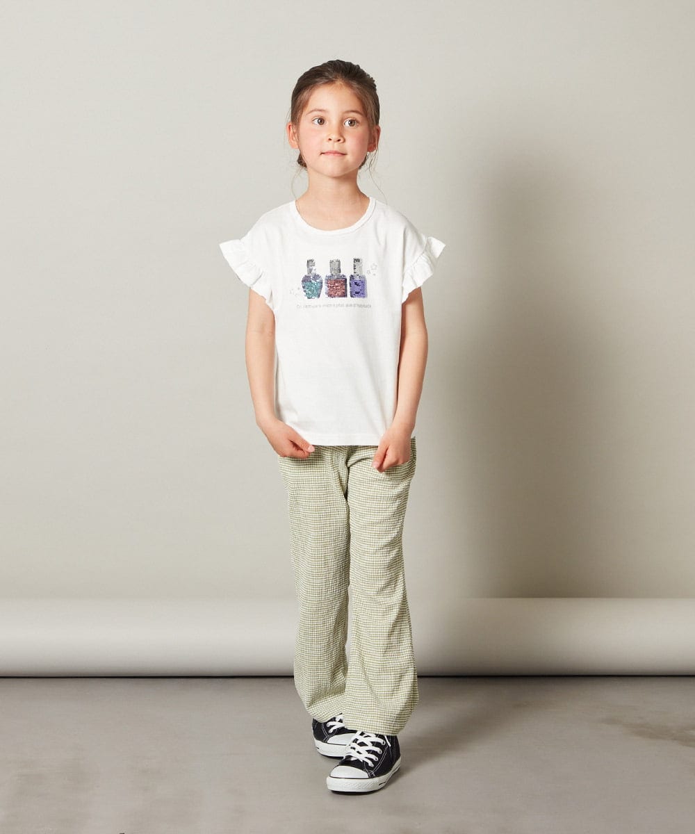 KJLFT40034 a.v.v KIDS(アー・ヴェ・ヴェ) [140-150]チェックフレアパンツ ブラック