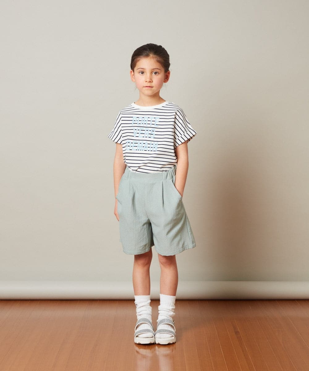 KJLFT42034 a.v.v KIDS(アー・ヴェ・ヴェ) [140-150]タックショートパンツ ブラック