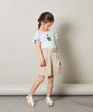 KJLFU45039 a.v.v KIDS(アー・ヴェ・ヴェ) [160]【セットアップ対応】バックル付きタックショートパンツ ブラック