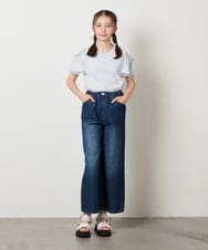KJLFV40029 a.v.v KIDS(アー・ヴェ・ヴェ) [100-130]ライトデニムワイドパンツ ライトブルー