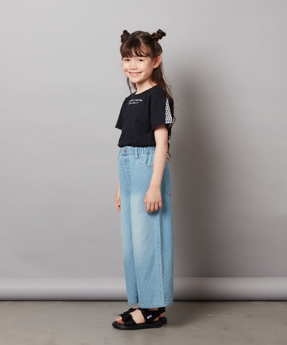 KJLFV40029 a.v.v KIDS(アー・ヴェ・ヴェ) [100-130]ライトデニムワイドパンツ ライトブルー