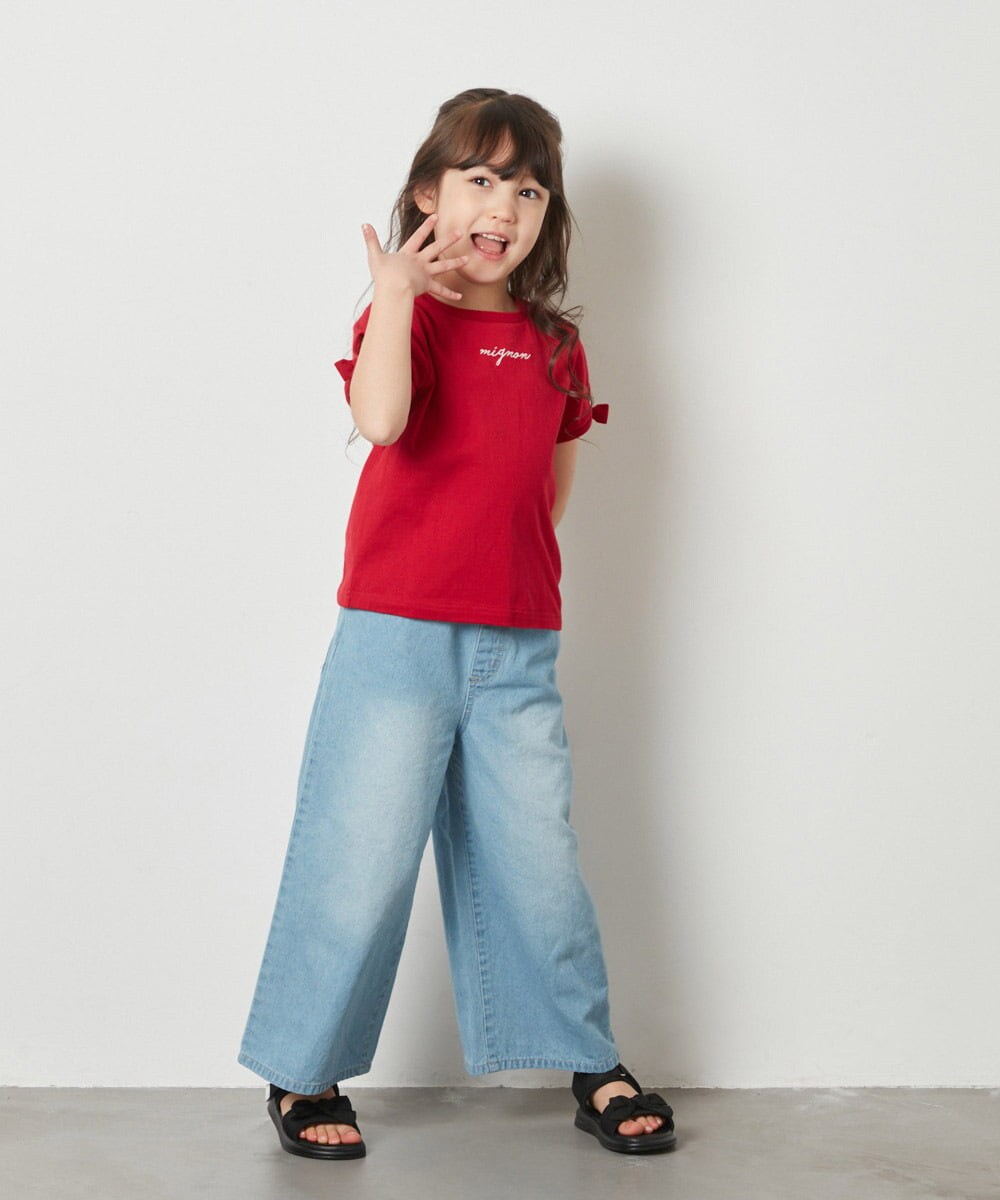 KJLFV40029 a.v.v KIDS(アー・ヴェ・ヴェ) [100-130]デニムワイドパンツ ライトブルー