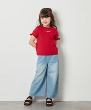 KJLFV40029 a.v.v KIDS(アー・ヴェ・ヴェ) [100-130]ライトデニムワイドパンツ ライトブルー