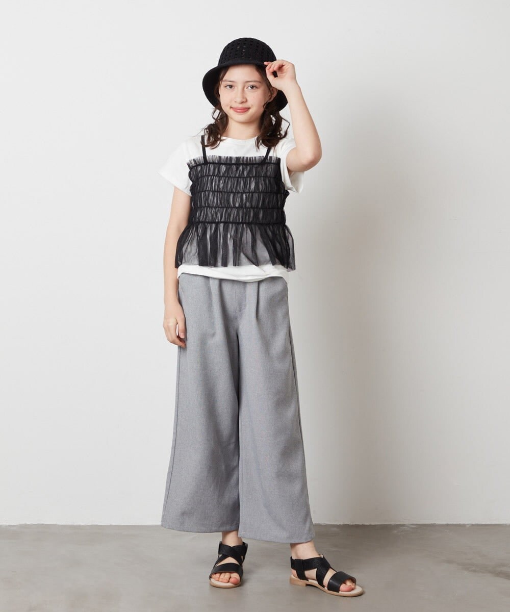 KJLFV41029 a.v.v KIDS(アー・ヴェ・ヴェ) 【接触冷感/速乾】[100-130]ワイドパンツ ブラック
