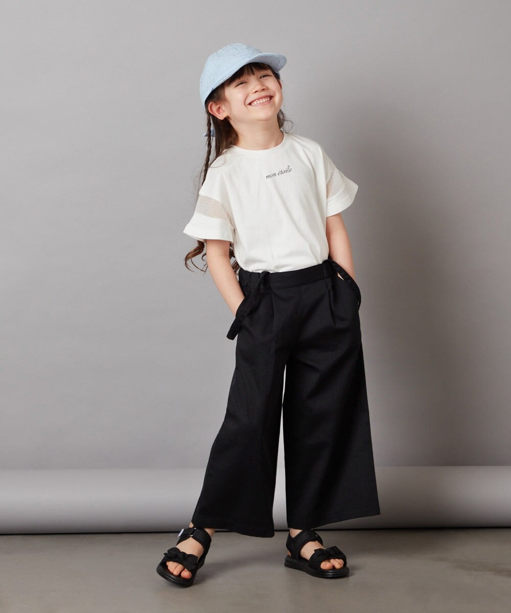 KJLFW33039 a.v.v KIDS(アー・ヴェ・ヴェ) [140-150]サスペンダー付きワイドパンツ ブルー