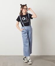 KJLFW33039 a.v.v KIDS(アー・ヴェ・ヴェ) [140-150]サスペンダー付きワイドパンツ ブルー