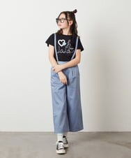 KJLFW33039 a.v.v KIDS(アー・ヴェ・ヴェ) [140-150]サスペンダー付きワイドパンツ ブルー