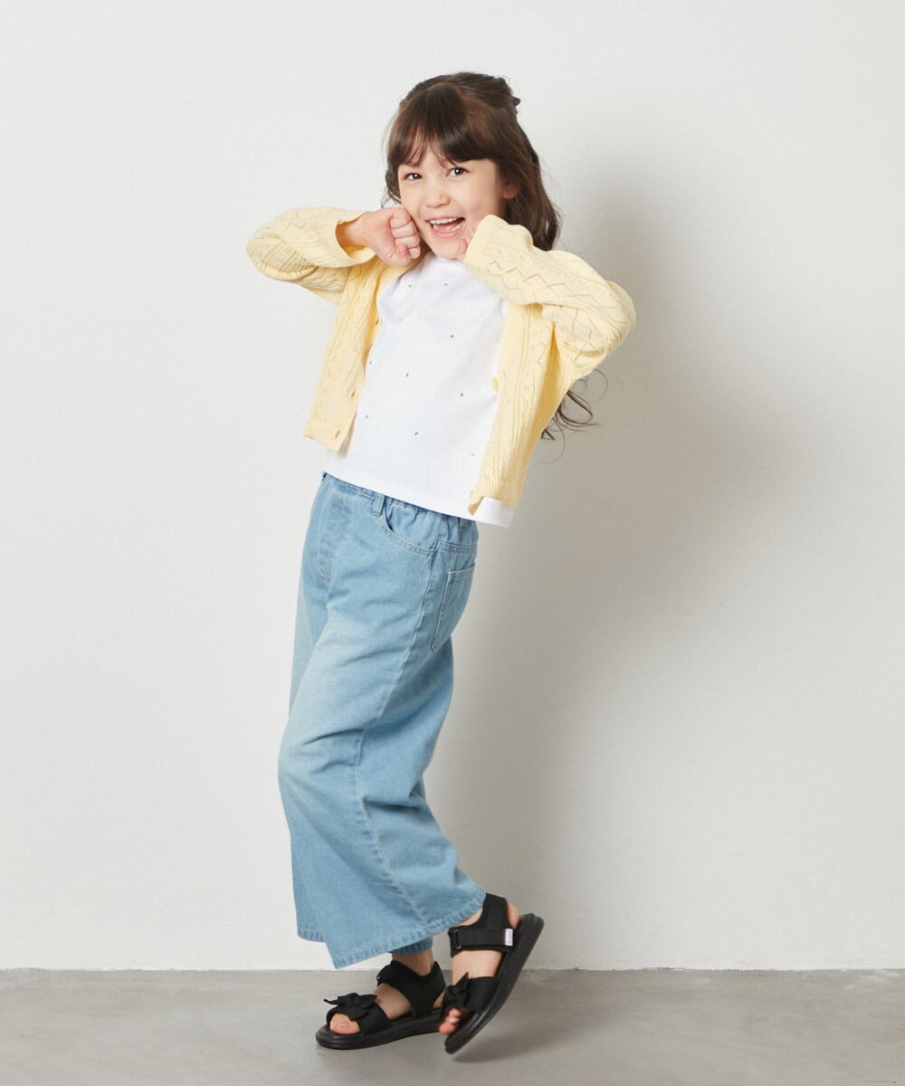 KJLFW40039 a.v.v KIDS(アー・ヴェ・ヴェ) [140-150]ライトデニムワイドパンツ ブルー