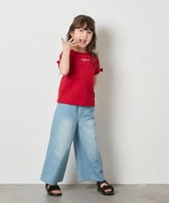 KJLFW40039 a.v.v KIDS(アー・ヴェ・ヴェ) [140-150]ライトデニムワイドパンツ ブルー