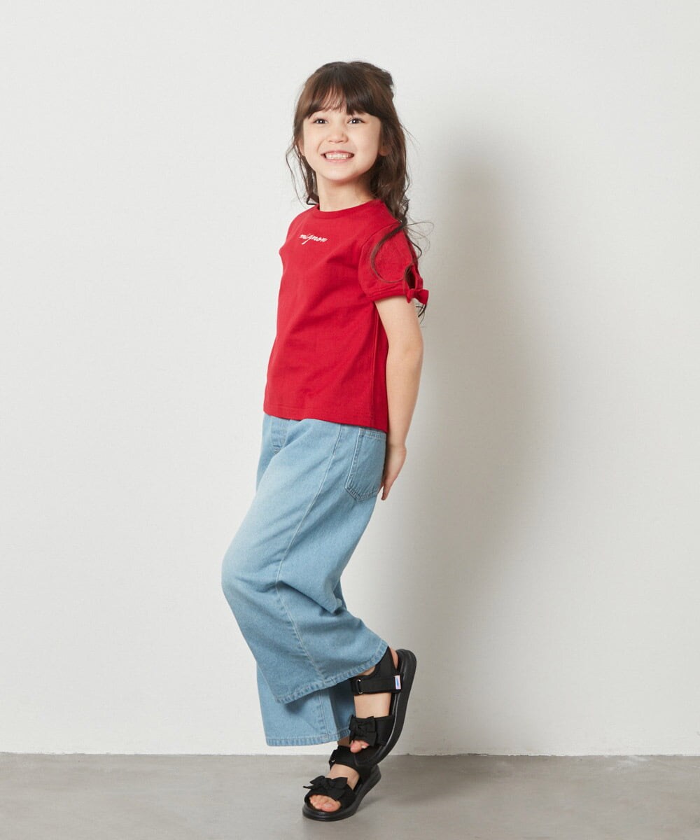 KJLFW40039 a.v.v KIDS(アー・ヴェ・ヴェ) [140-150]ライトデニムワイドパンツ ブルー