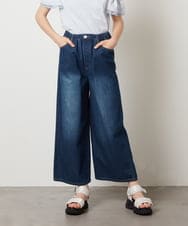 KJLFW40039 a.v.v KIDS(アー・ヴェ・ヴェ) [140-150]ライトデニムワイドパンツ ブルー