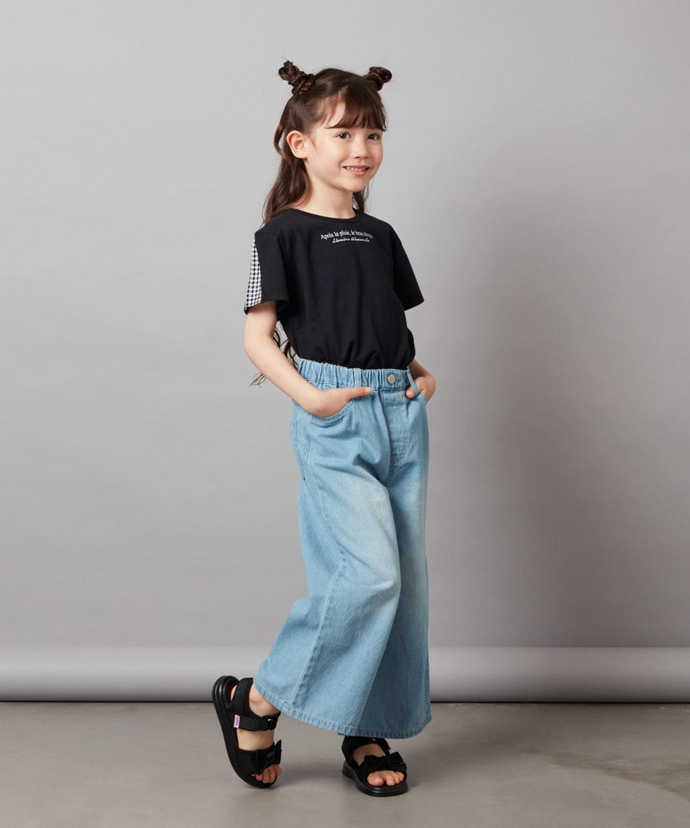 KJLFW40039 a.v.v KIDS(アー・ヴェ・ヴェ) [140-150]ライトデニムワイドパンツ ブルー
