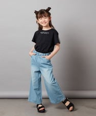 KJLFW40039 a.v.v KIDS(アー・ヴェ・ヴェ) [140-150]ライトデニムワイドパンツ ブルー