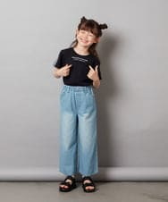 KJLFW40039 a.v.v KIDS(アー・ヴェ・ヴェ) [140-150]ライトデニムワイドパンツ ブルー
