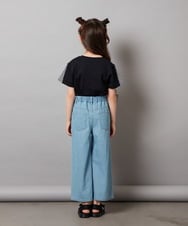 KJLFW40039 a.v.v KIDS(アー・ヴェ・ヴェ) [140-150]ライトデニムワイドパンツ ブルー