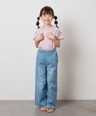 KJLFW40039 a.v.v KIDS(アー・ヴェ・ヴェ) [140-150]ライトデニムワイドパンツ ブルー